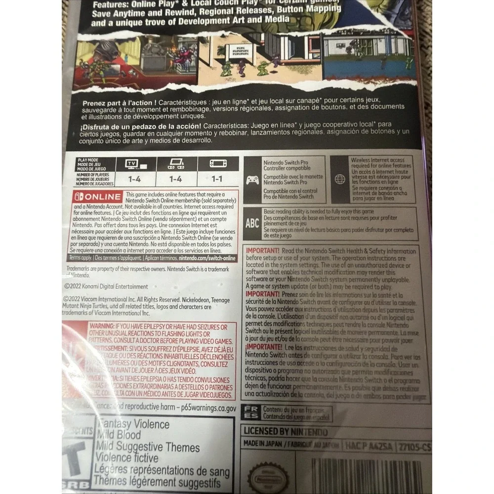 TMNT The Cowabunga Collection Nintendo Switch Sealed Brand New Konami